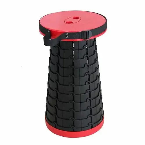 Foldable Telescopic Stool - Durable PP Plastic, Multicolor Round Design | Easy To Clean, Space Saving for Travel, Beach & Garden