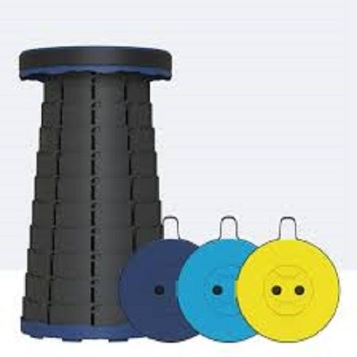 Telescopic Stool - Plastic Material, Round Shape, Multicolor, Lightweight | Foldable, Height Adjusting, Easy To Clean, Durable, Modern Design