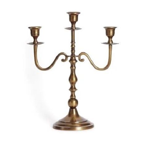 10 Inch Tabletop And Lightweight Religious Style Gold Finish Iron Candle Holder
