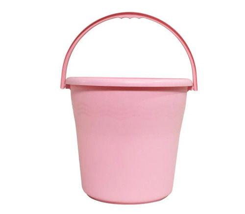 Pink 15 Liter Lightweight Glossy Finish Plastic Bucket Household Item