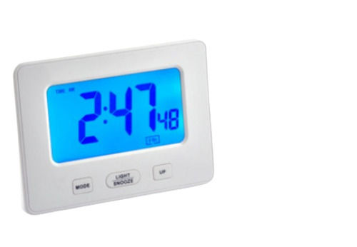 White 15X4 Mm And 300 Grams Plastic Digital Display Wall Clock 