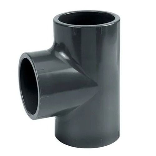 Black 2 Inches 1.8 Mm Thick Plain Poly Vinyl Chloride Tee For Electrical Fittings 