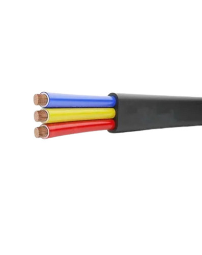 2 Meter High Voltage Copper Conductor Three Core PVC Insulated Submersible Cable - Solid Copper, Black PVC Jacket, Corrosion-Resistant, Mechanical Strength