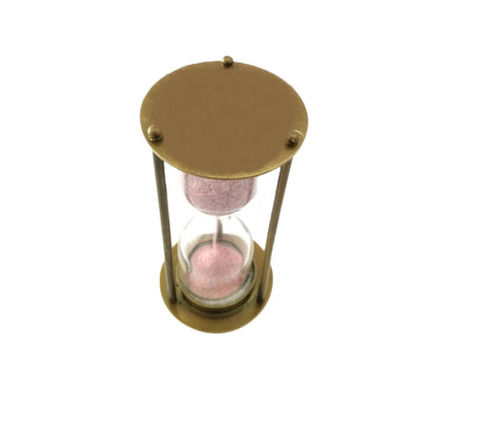 Easy To Install 350 Gram Polished Finish Brass And Glass Sand Timer For Decoration 