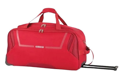 Red 57X30X29 Cm Shoulder Length Handle Plain Canvas Duffle Bag