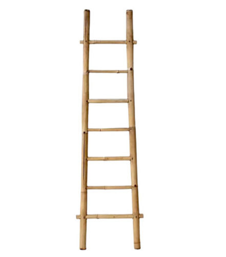 Na 6 Foot Seven Stairs Natural Bamboo Portable Ladder For Indoor And Outdoor