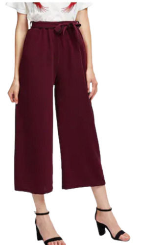 Comfortable And Casual Wear Plain Straight Crepe Trouser For Ladies