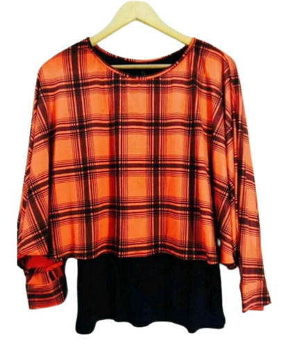 Full Sleeves And Casual Wear Printed Polyester Top For Girls  Length: 28 Inch (In)