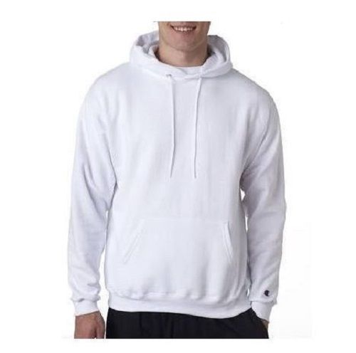 Full Sleeves Plain White Color Cotton Mens Hoodies Chest Size: 44 Inch