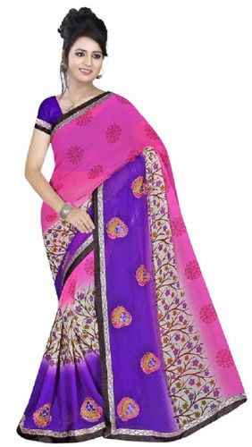 Georgette Printed Thread Work Bollywood Fancy Saree