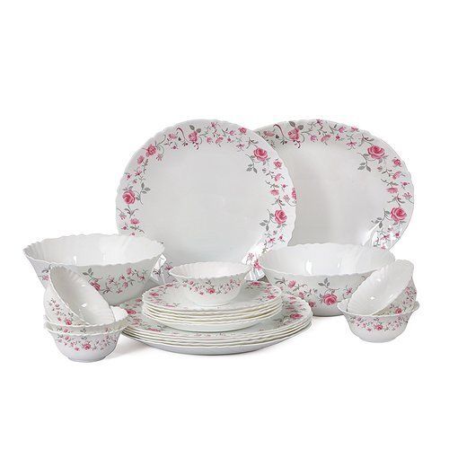 Glossy Finish Printed Ceramic Dinnerware 19 Pieces Set