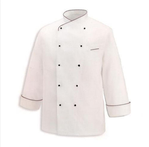 Long Sleeve 1 Pocket Button Closure Plain Cotton Chef Coat Collar Type: Customized