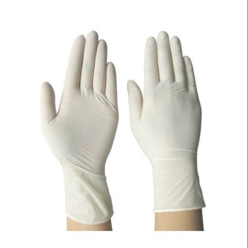 White Plain Full Finger Recyclable And Disposable Latex Surgical Gloves 