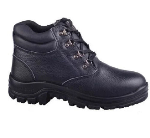 Black Pvc Outsole Leather Safety Shoes For Men