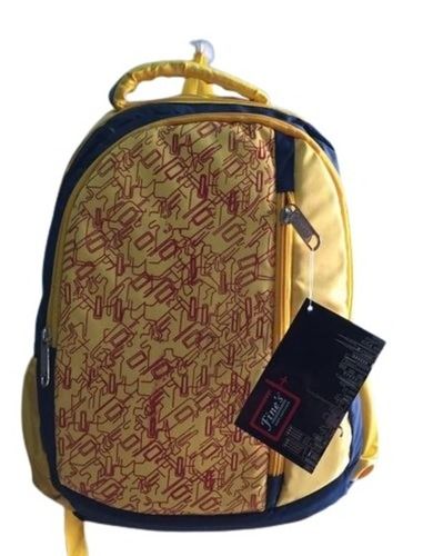 Yellow And Black Zipper Closure Type Polyester School Backpack