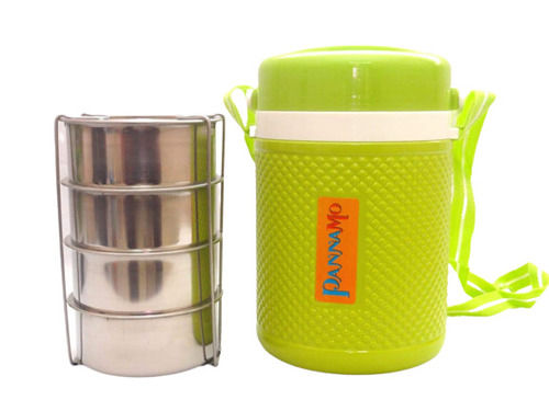 10 Inches Long Plastic And Stainless Steel Container Lunch Box