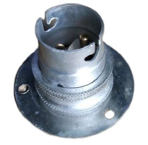 सिल्वर 240 वोल्ट और 150 ग्राम वेट राउंड पॉलिश मेटल बल्ब होल्डर