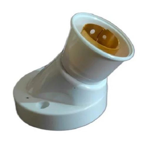 सफ़ेद गोल प्लेन प्लास्टिक बल्ब होल्डर