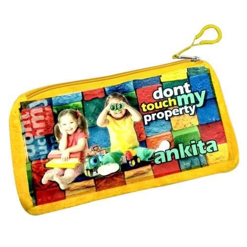 Yellow 9X5 Inch Rectangular Polyester Printed Sublimation Stationery Bag