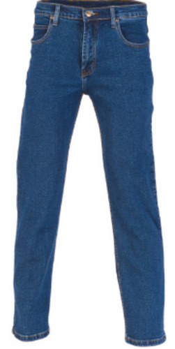 Breathable No Fade Washable Plain Dyed Denim Jeans