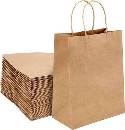 Eco Frienldy Brown Paper Carry Bags For Shopping Use Capacity: 1240 Kg/Day