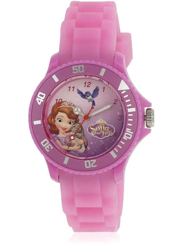 Pink Fashionable Quartz Round Silicone Band Wristwatch For Children