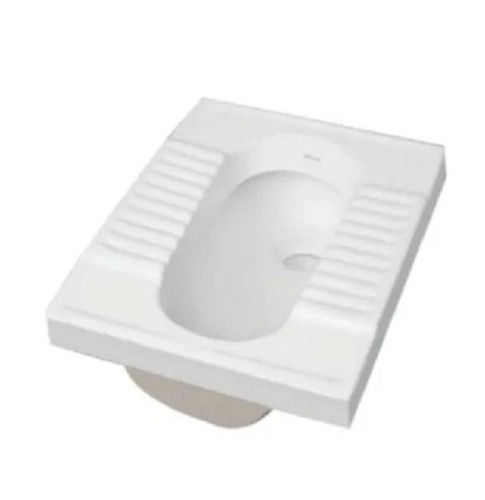 White 21 X 17 Inch Square Ceramic Polished Floor Mounted Squatting Pans