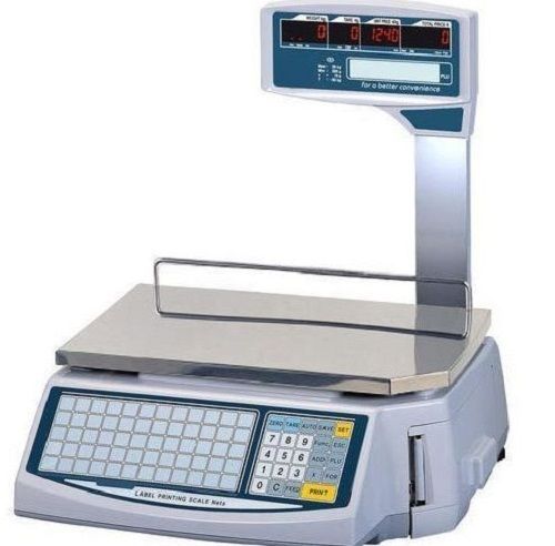 50 Kg Load Capacity Table Top Semi Automatic Digital Display Label Printing Weighing Scale