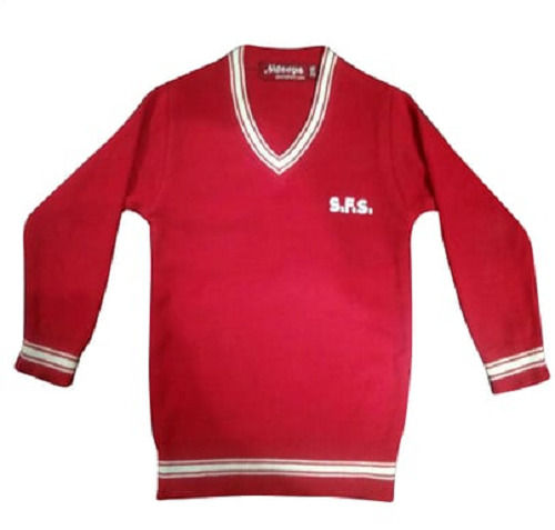 Breathable And Quick Dry Plain Dyed Straight Polyester School Sweater  Age Group: 5-11