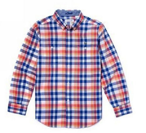 Full Sleeve Straight Collar Casual Wear Soft Cotton Check Shirt For Boy  Age Group: 5 To 10