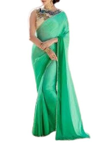 Buy Parrot Green Pure Cross Weave Pure Plain Cotton Linen Saree-UNM75270  Online at Unnatisilks.com|UNM75270