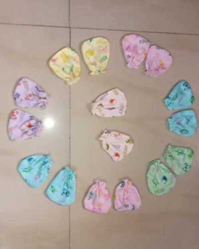 Printed Newborn Baby Mittens Gloves, Available In Various Colors