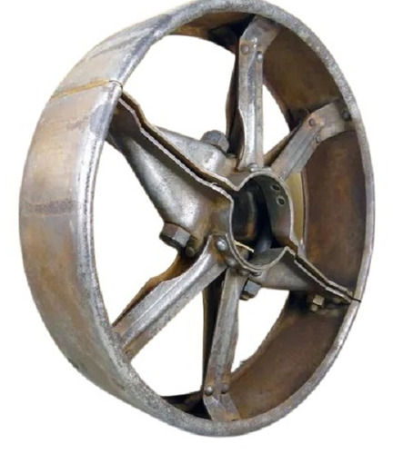 Silver 1.5X1.2X1.5 Feet Cast Iron Powder Coated Round Split Pulley For Industrial 