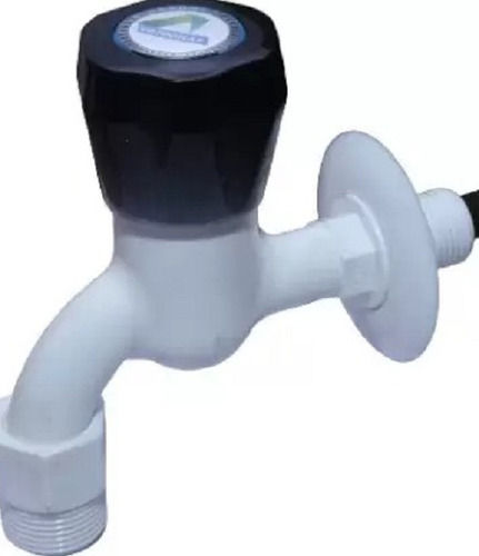 White And Black 18.5 X 16 X 5.7 Cm Satin Finish Wall Mounted Polyvinyl Chloride Water Tap 