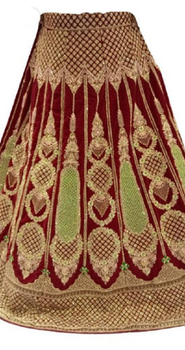 Red Anti Wrinkle And Skin Friendly Embroidered Plain Cotton Fancy Lehenga 