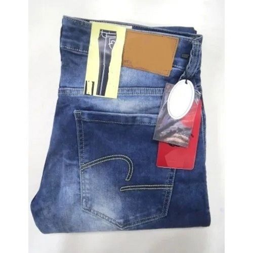 Easy To Use Economical Straight Style Regular Fit Plain Dyed Denim Jeans