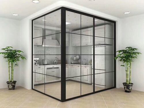 Powder Coated Surface Hinged Aluminium Glass Office Partition