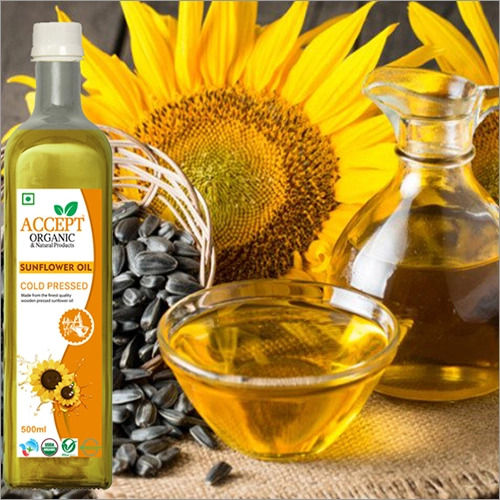 Vitamin A 500 Ml Organic Natural Cold Pressed Sunflower Oil For Cooking