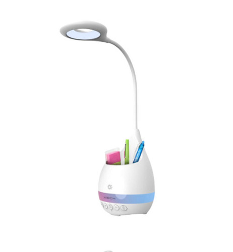 White 1200Mah Abs Plastic Body Rechargeable Battery Desk Lamp With Pen Stand