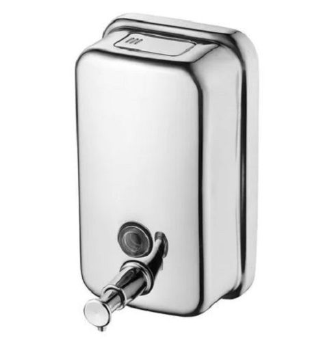 Silver 15 X 5 X 10 Centimeter Polished Finished Stainless Steel Soap Dispenser