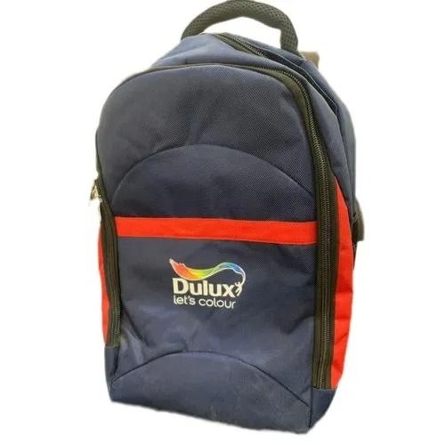 Black 16X9X20 Inches Zipper Top Printed Polyester School Bag