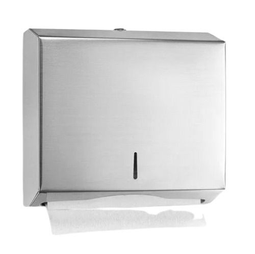 Silver 26X29X9 Centimeter Wall Mounted Mild Steel Paper Towel Dispensers