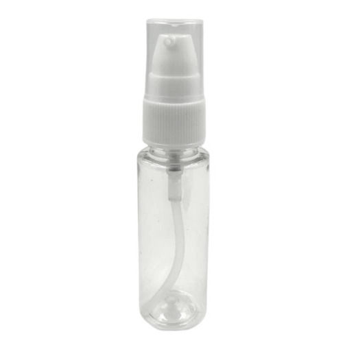 Transparent 3.5 Inches 30 Milliliters Round Unbreakable Plastic Spray Bottle With Screw Cap