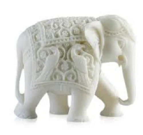 White 30Cm Antique Professional Modern Arts Elephant Marble Sculpture 