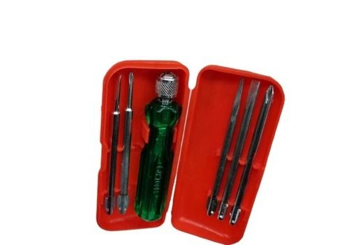 Aluminum And Plastic Handle Hand Tool Kit With Six Pieces For Electrical Purpose