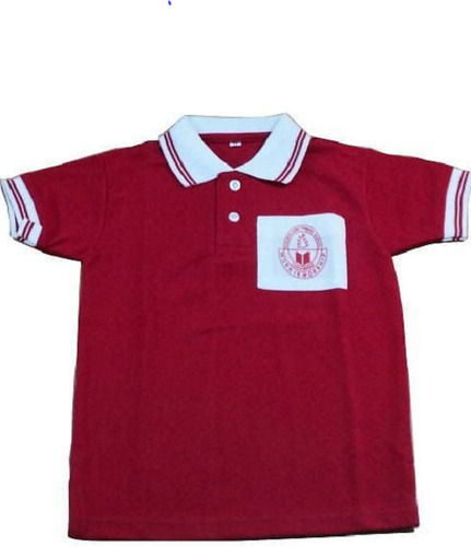 Comfortable Short Sleeve Straight Collar Plain Soft Cotton Middle School T Shirt  Age Group: 5 To 10