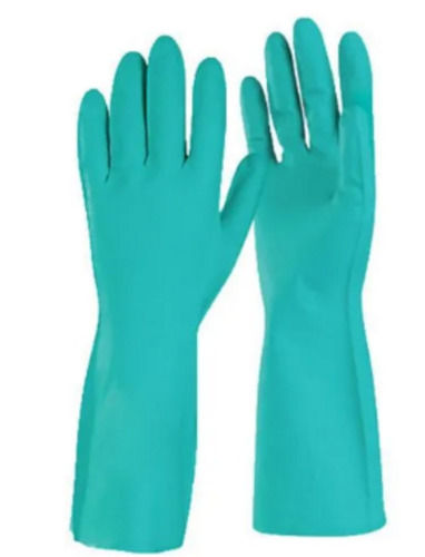 Sea Green Disposable And Full Fingered Plain Nitrile Hand Gloves