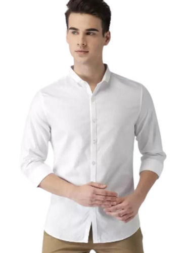 Full Sleeves Casual Wear Spread Collar Plain Cotton Shirt For Mens Age Group: Adults