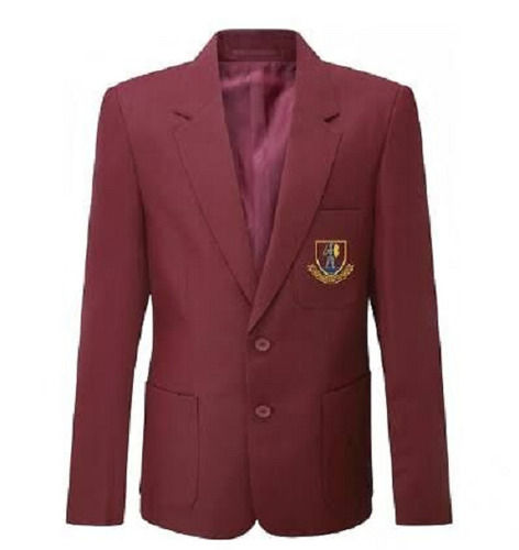 Long Sleeve Classic Collar Plain Woolen Middle School Uniform Blazer  Age Group: 5 To 10