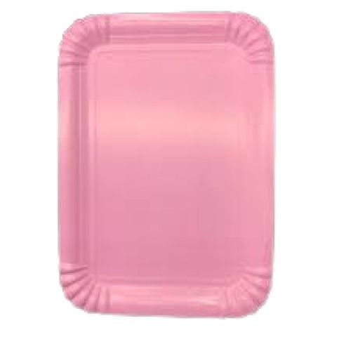 Light In Wight 10 Inch Rectangular Disposable Plain Pink Paper Plate, Pack Of 150